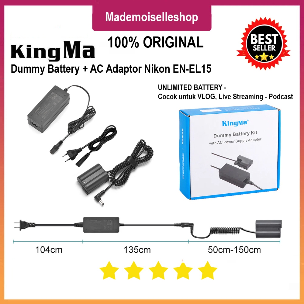 Jual Kingma Dummy Battery Nikon En El15 Ac Adaptor For Live Streaming Vlog And Timelapse