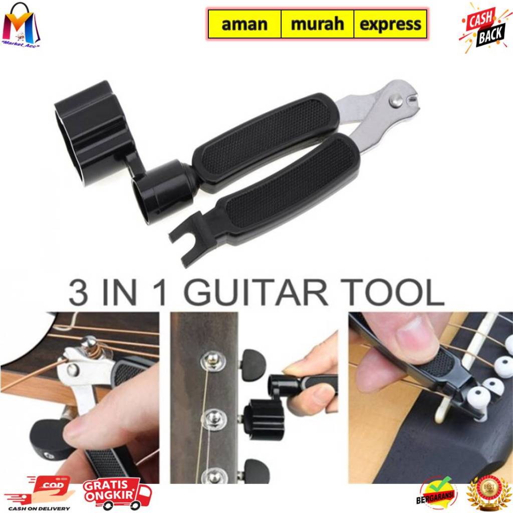 Jual Alat Putar Tone Dreyer Gitar Tools 3 in 1 String Winder + Bridge