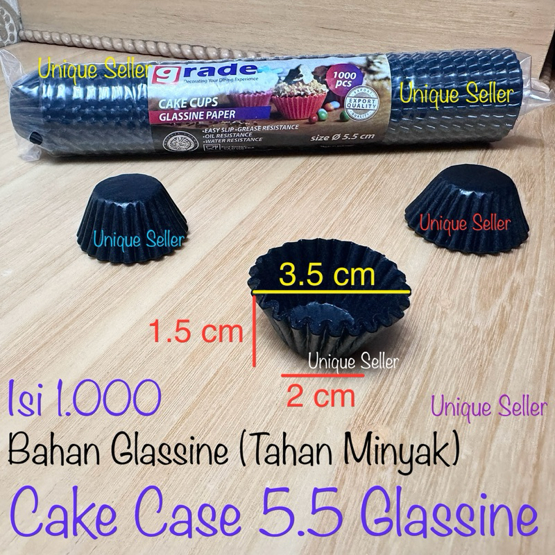 Jual [Isi1000] Cake Case 5.5 Alas 2 cm GLASSINE HITAM GRADE / Alas ...