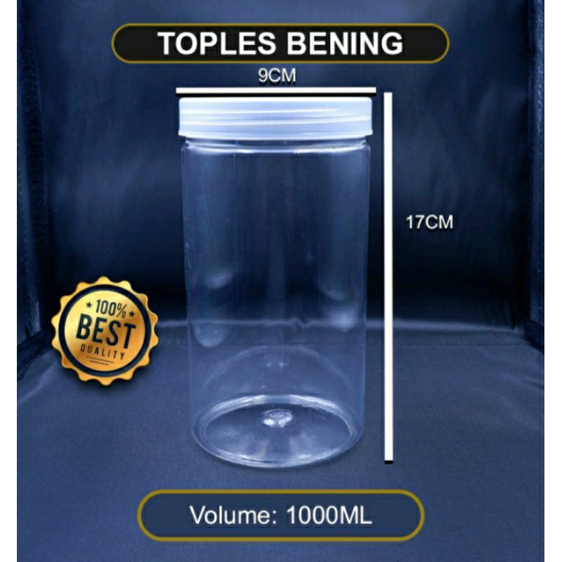 Jual Isi 50 Pcs Toples Tabung Silinder 1000 Ml Toples Plastik 1000ml