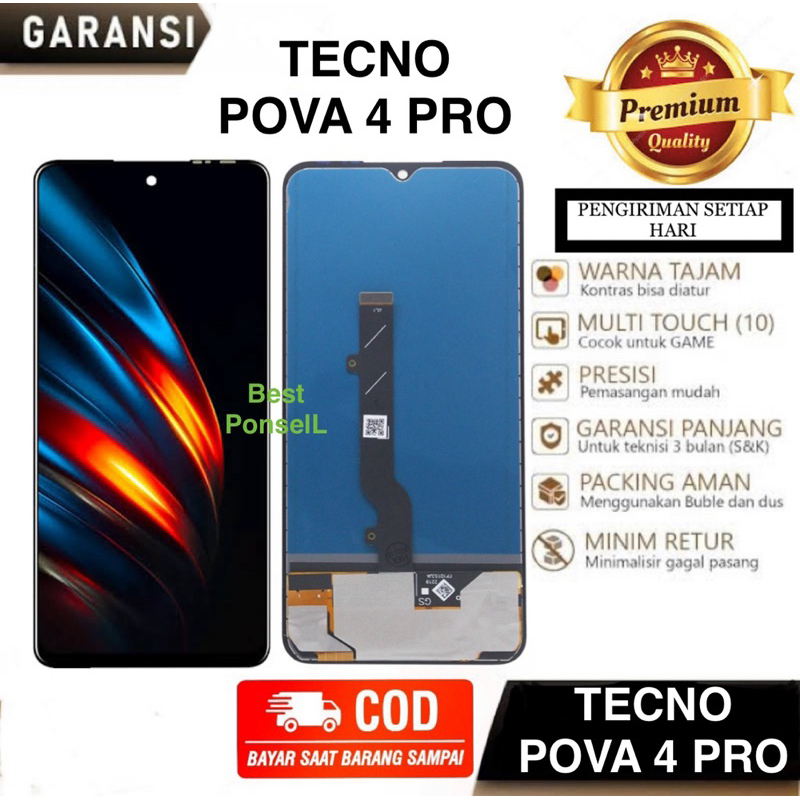 Jual Lcd Touchscreen TECNO POVA 4 PRO / LG8N Fullset ORIGINAL | Shopee ...