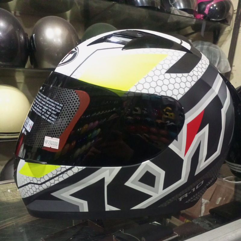 Jual KYT R 10 full face MATT YELLOW FLOW | Shopee Indonesia