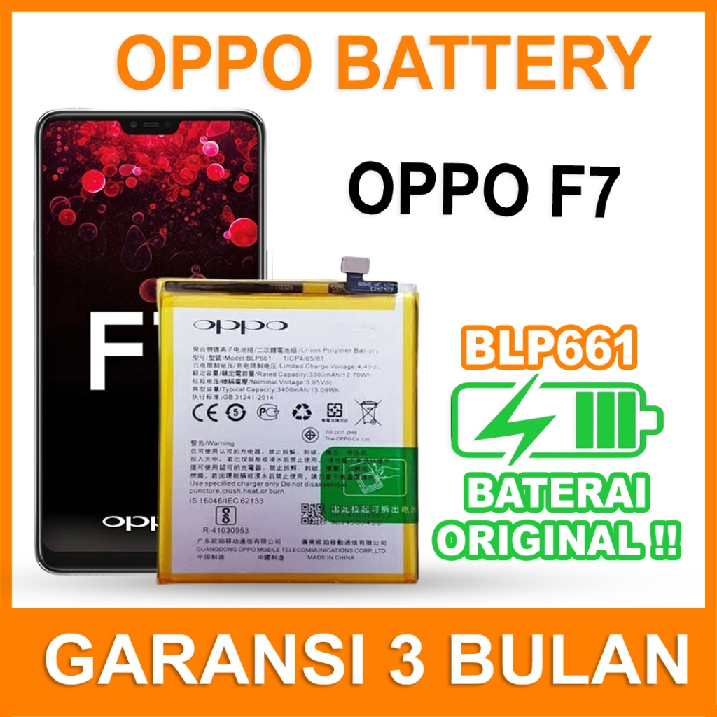 Jual Baterai Batrai Oppo F7 Blp661 Original Shopee Indonesia 2699