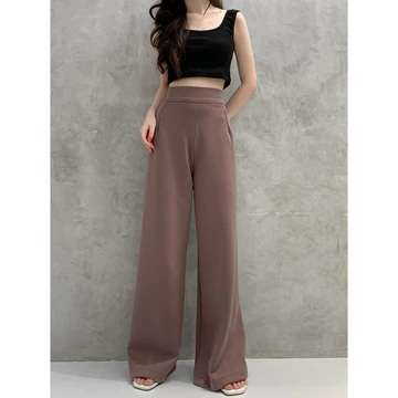Long Cullote Highwaist Pants Celana Kulot Premium Scuba Kulot Wanita