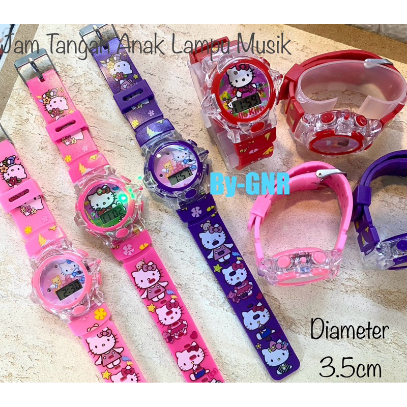 Jual VIRAL,,Jam Tangan Anak TK/SD HELLO KITTY Lampu Musik Melody ...