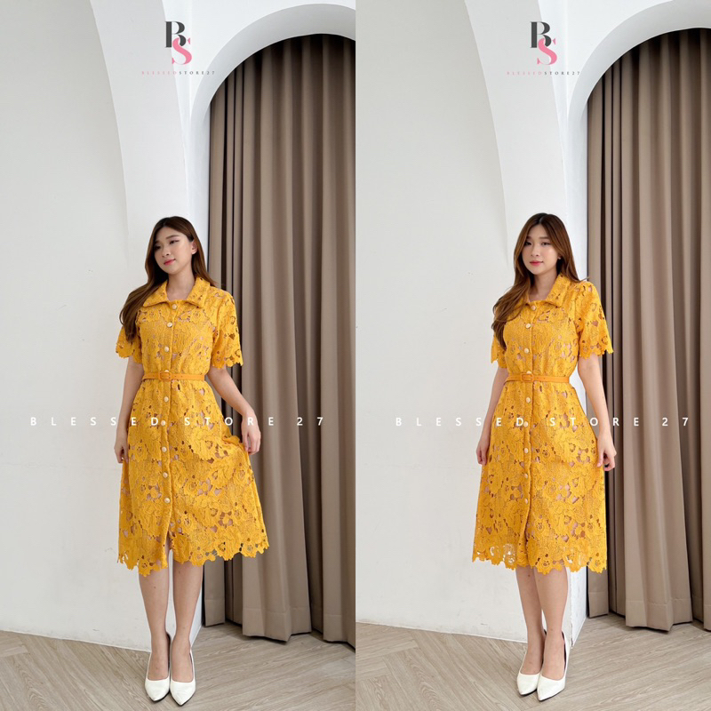 Jual D1420 KYOSONG KOREAN STYLE PREMIUM BROCADE CROCHET VINTAGE MIDI ...