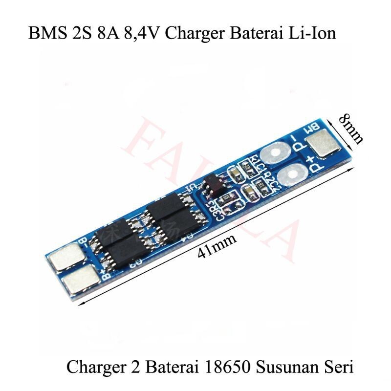Jual BMS 2S 8A 7.4V 8.4V 18650 LI-ION LITHIUM BATTERY CHARGER BMS PCM ...