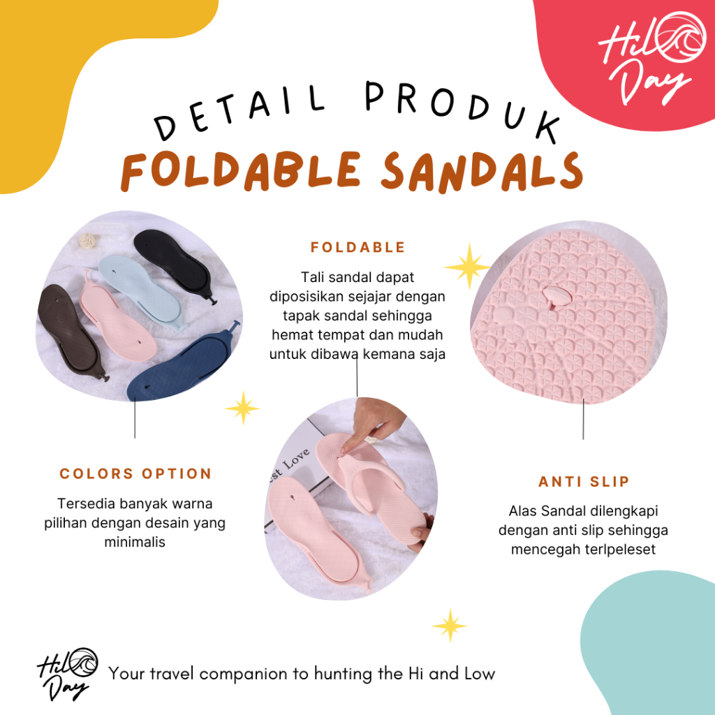 Jual HILODAY Sandal Lipat Travel Foldable Slippers Portable | Shopee ...