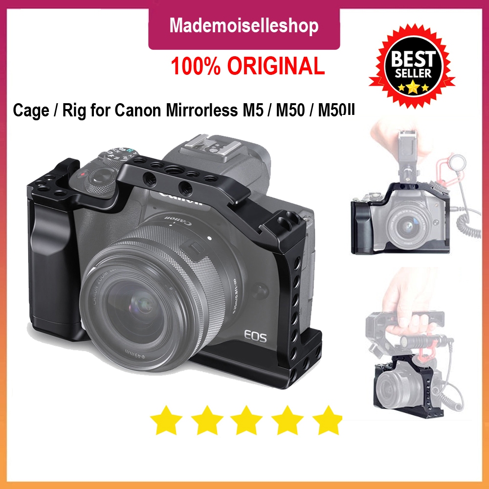 FUGASUN Cage Métal Pour Canon EOS M5/M50/M50 Mark II - Compatible Arca-Swiss - Protection Et Montage Facile