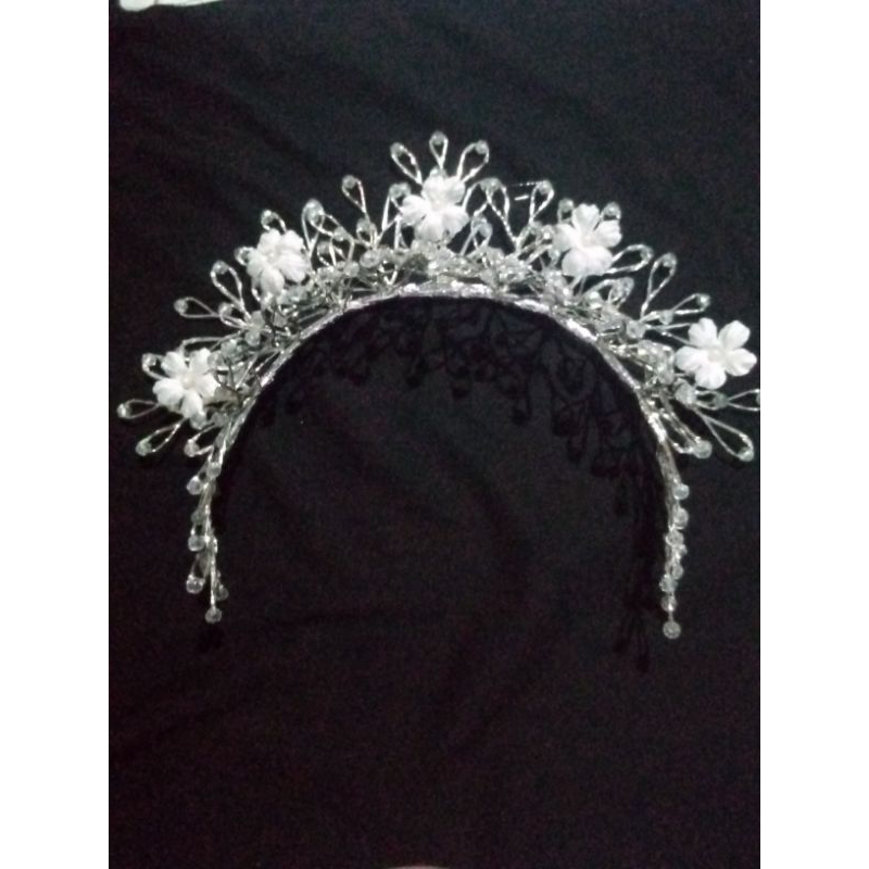 Jual mahkota krun mute putih/krun hijab/hiasan kepala | Shopee Indonesia