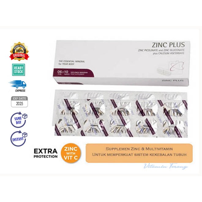 Jual (STRIP isi 10) ZINC PLUS EXP 2025 Zinc Picolinate Calcium Mineral