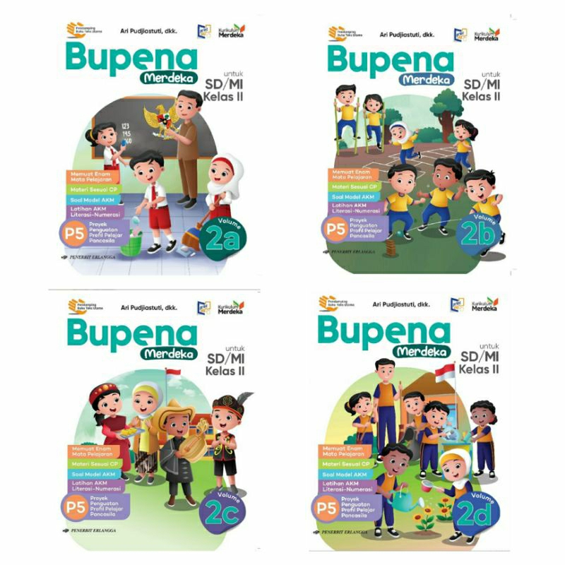 Jual Kurikulum Merdeka Bupena Kelas 2 SD/Mi A,B,C,D Penerbit Erlangga ...