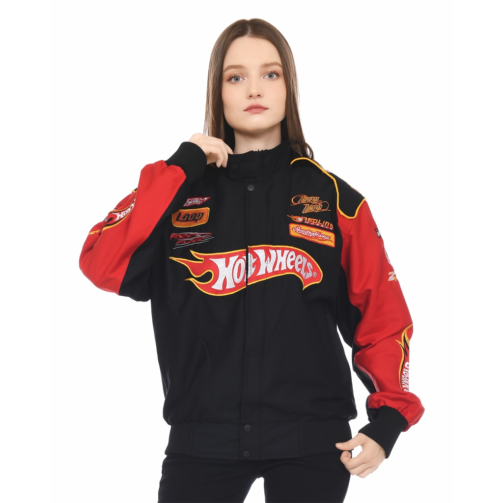 Jual JAKET NASCAR HOT WHEELS RACING HITAM MERAH VINTAGE FULL BORDIR ...