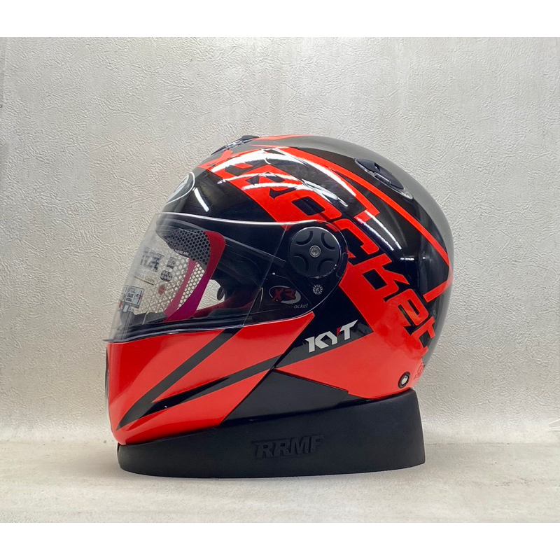 Jual KYT XRocket 4 Black/Red Fluo Single Visor Helm Full Face