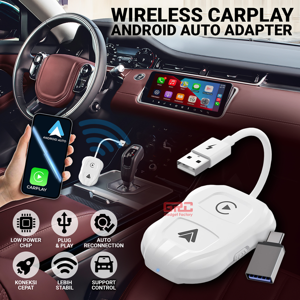 Jual Wireless Adapter Dongle Apple Carplay Android Auto Headunit Wired ...