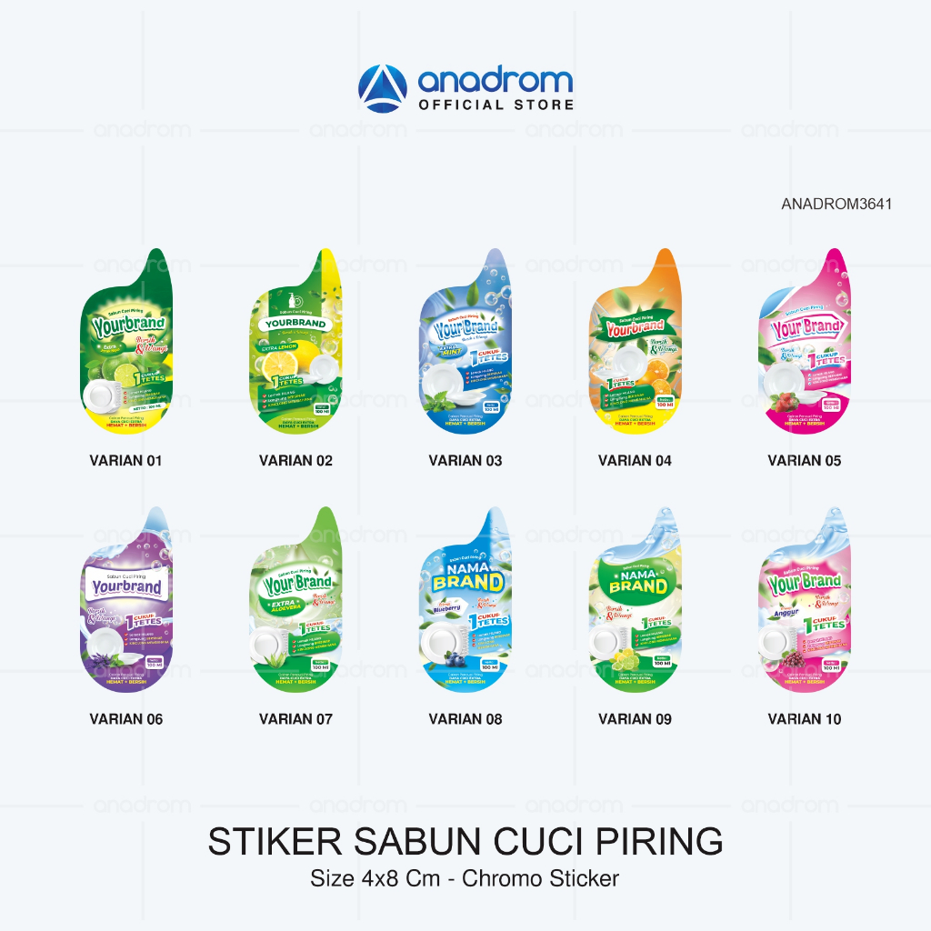 Jual [1 pack] Stiker Kemasan Botol Sabun Cuci Piring | Sticker Label ...