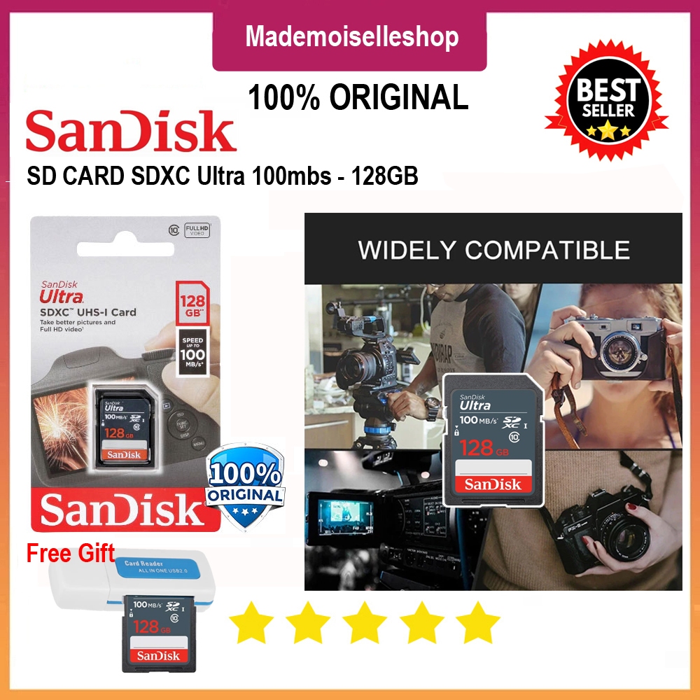 Jual Sandisk SDXC Ultra Memory Card Kamera 128GB 100MBS For Camera