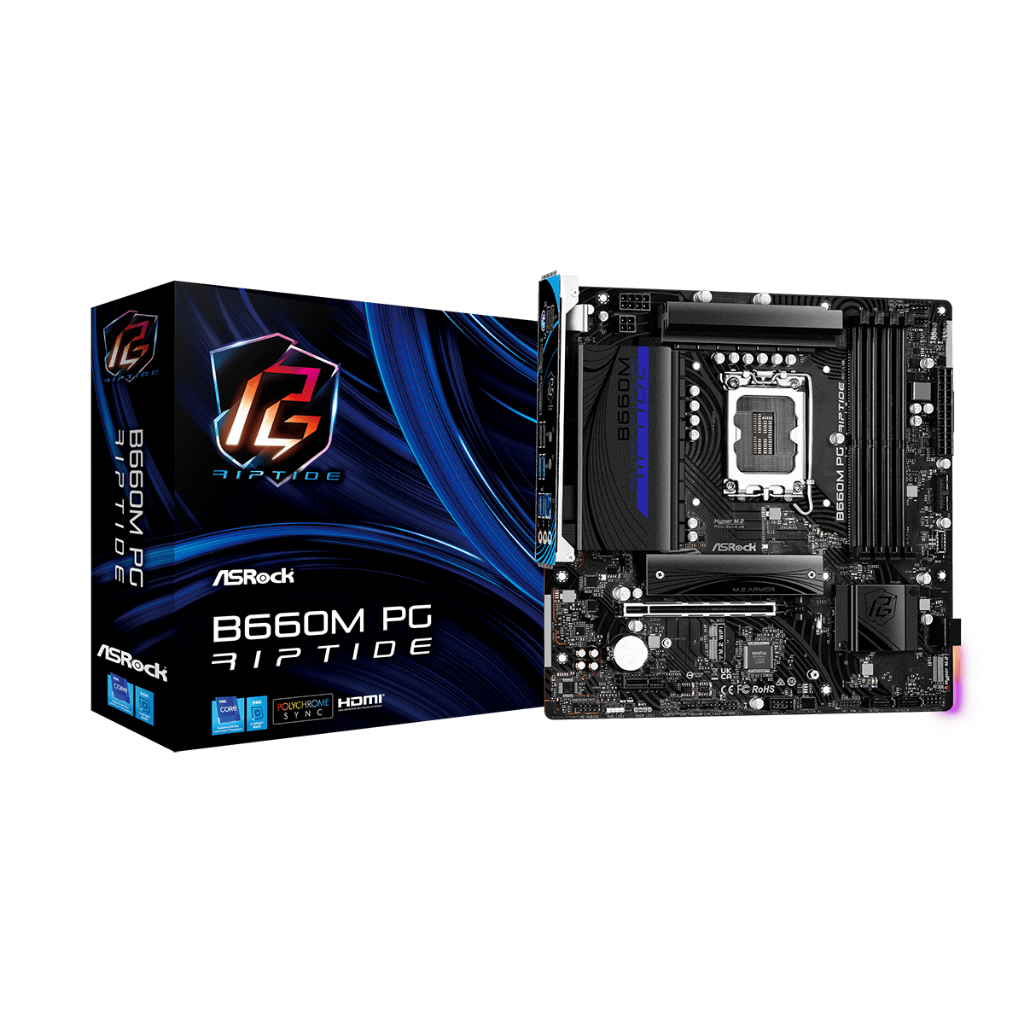 Jual ASRock B660M PG Riptide (LGA1700, B660, DDR4, USB3.2, SATA3 ...