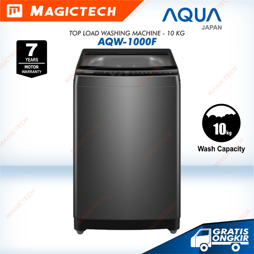 Jual MESIN CUCI AQUA 10 KG AQW1000F TOP LOADING 1 TABUNG AUTOMATIC