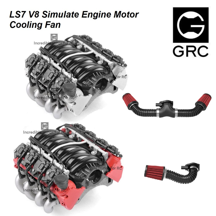 Jual GRC LS7 Simulated V8 Engine/ Motor Heat Sink Cooling Fan For 36mm ...