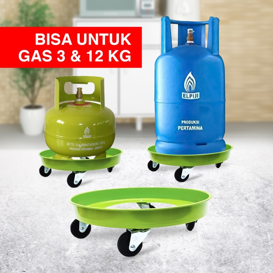 Jual Tatakan Gas Roda Tabung Gas Elpiji Besi Kenmaster Dudukan Gas 3 Kg And 12 Kg Shopee Indonesia 