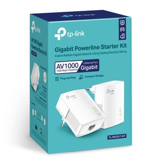 ADATTATORE DI RETE WIRELESS POWERLINE ETHERNET AV1000 WI-FI AC750  TL-WPA7517 KIT GIGABIT