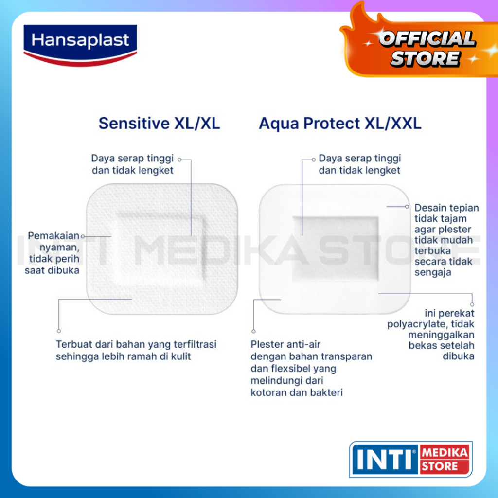 Jual HANSAPLAST - Plester Luka Besar SENSITIVE Steril XL XXL ECER ...