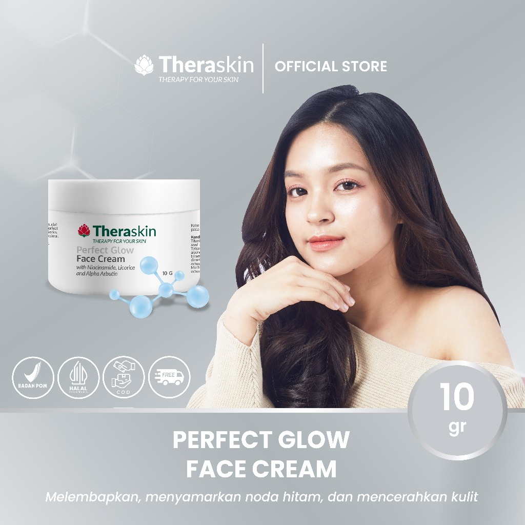 Jual Theraskin Perfect Glow Face Cream Krim Glowing BPOM HALAL untuk