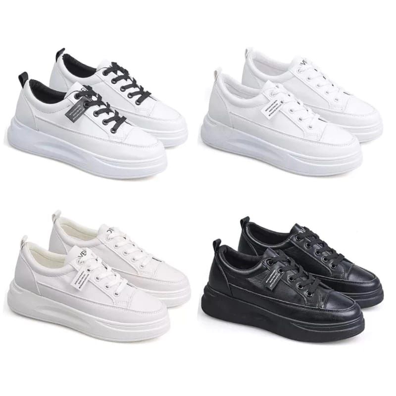 Jual sepatu senkers wanita sovela sepatu kets hitam putih | Shopee ...