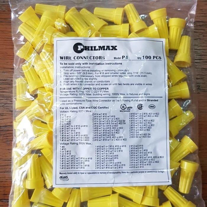 Jual lasdop Kuning Yellow Philmax electrical spring wire connector 2.5 ...