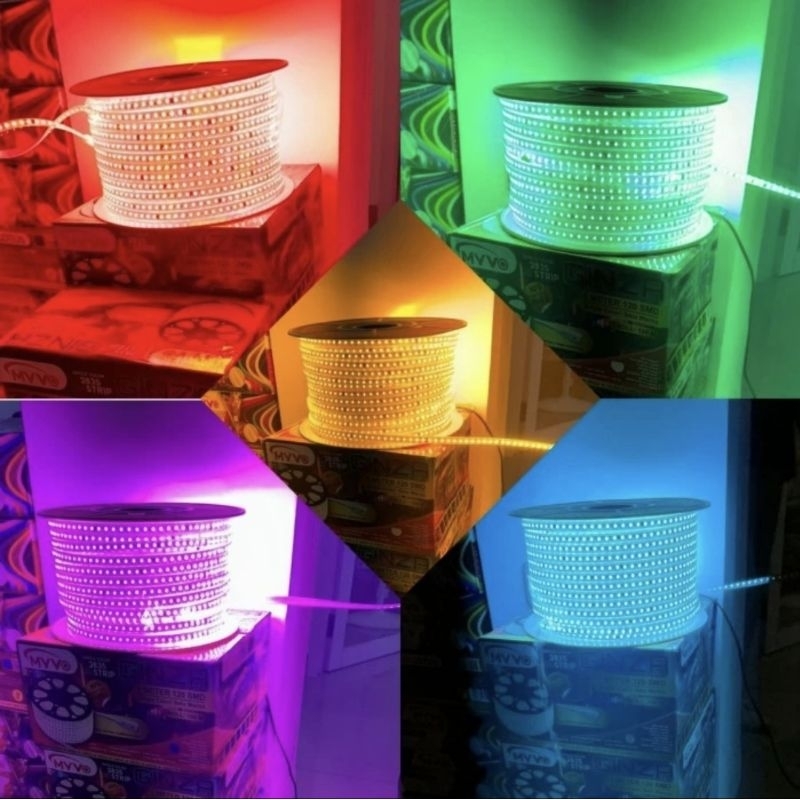 Jual Led Strip Jepit Selang AC 220V Indoor Outdoor 120 Led 2835 Meteran ...