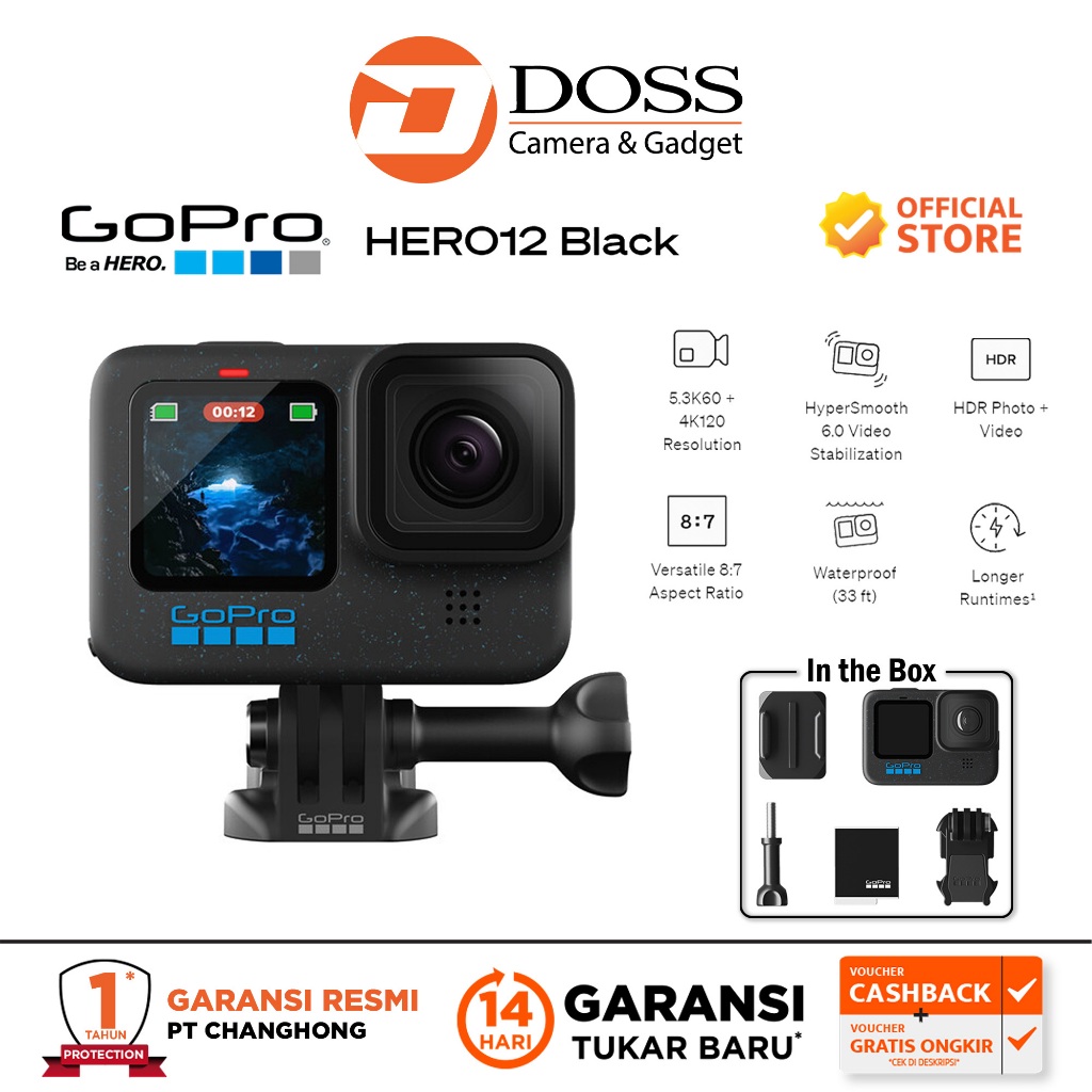 Jual GoPro Hero 12 Black GoPro Hero12 Go Pro Action Camera | Shopee ...