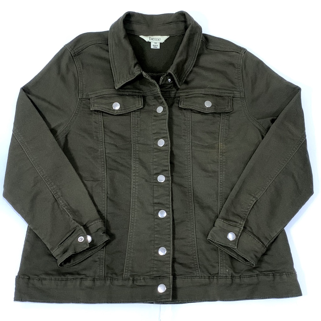 Beme Coloured Denim Jacket Olive