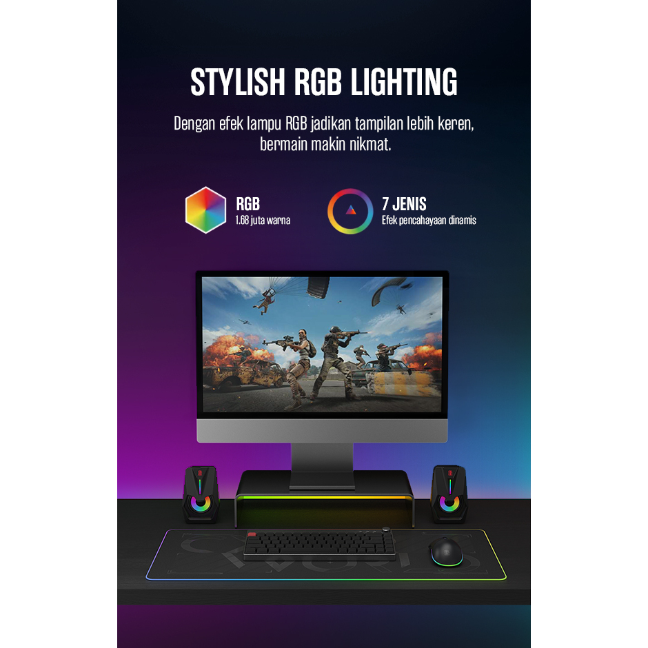 Jual GAMEN GS2 Speaker Gaming RGB Light Effect Game Effect Sound ...