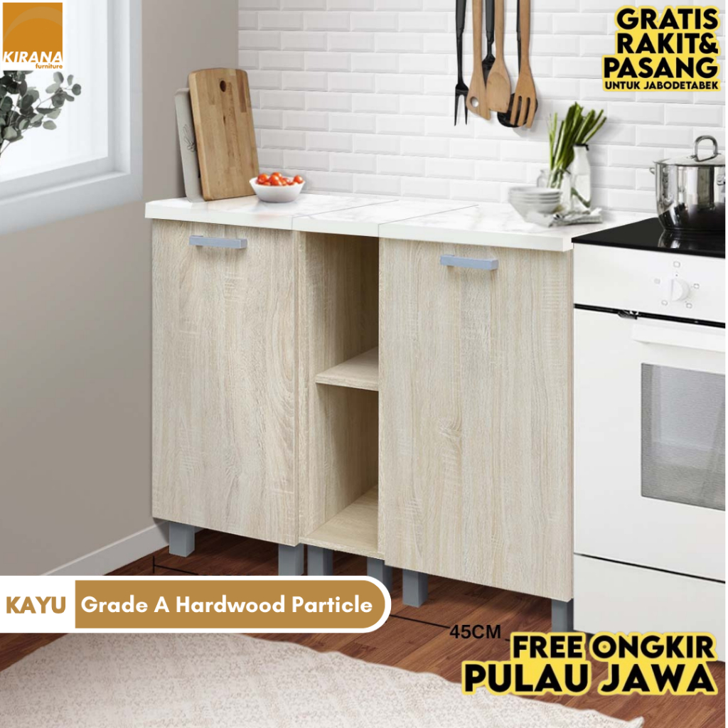 KIRANA Denver - Kitchen Set Bawah Rak Dapur Kayu Modern Minimalis