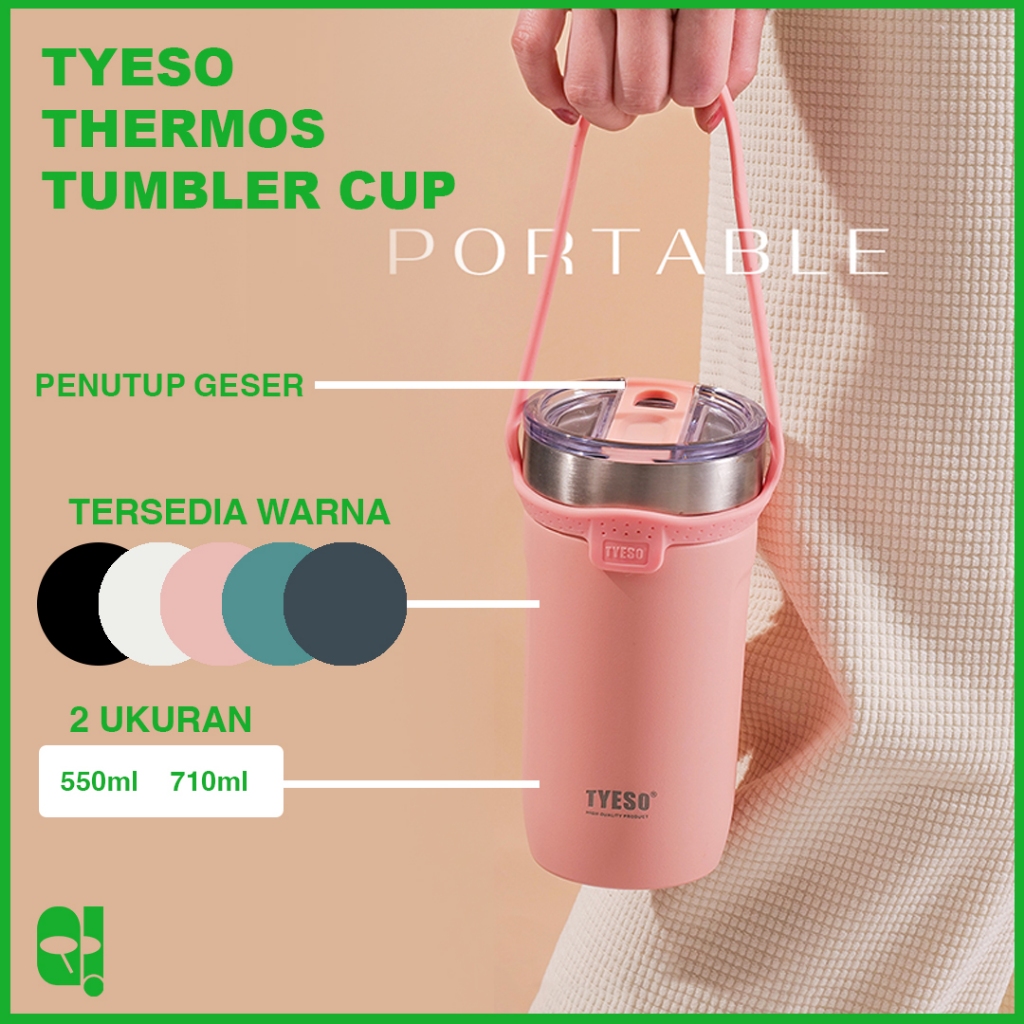 Jual TYESO Tumbler Gelas Botol Minum Aesthetic Korea Coffee Cup 100 Original Asli FREE Bubble