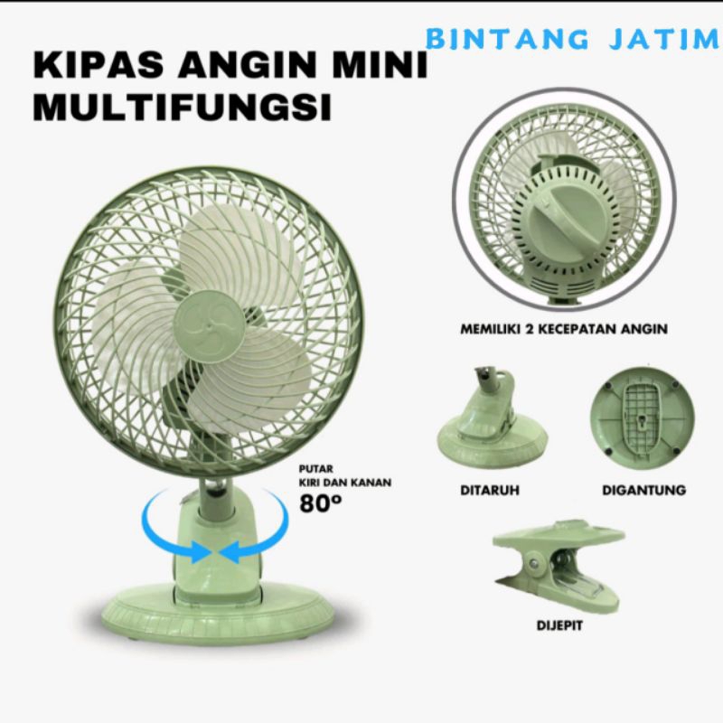 Jual Kipas Angin Multi Fungsi Jepit Meja Duduk Dinding Tembok Kipas Jepit 3 In 1 Puter 1177