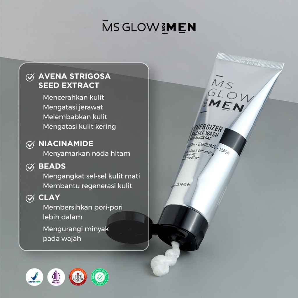 Jual Ms Glow For Men Facial Wash Ms Glow Men Sabun Wajah Pria Facial Wash Men Shopee