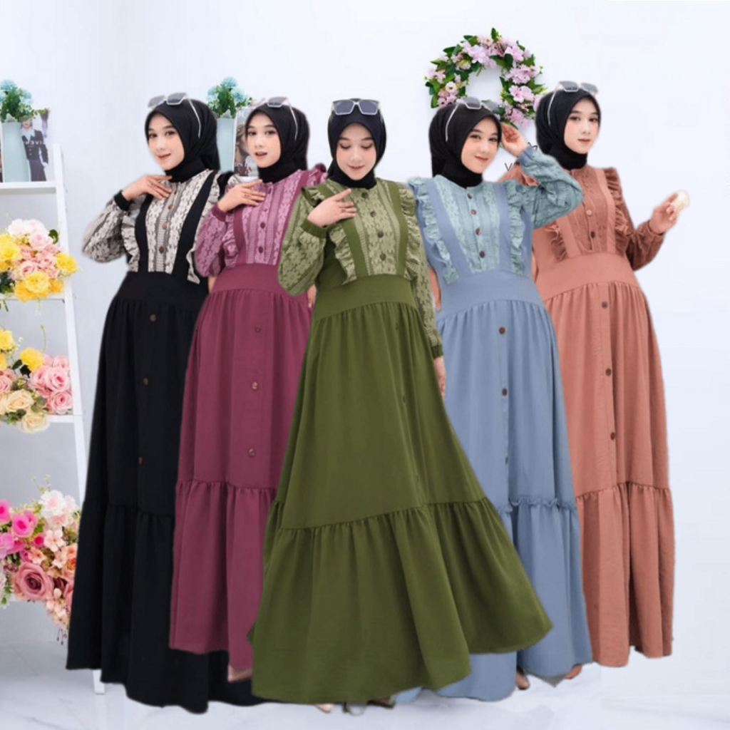 Jual JAZLYN DRESS JUMBO LD 125CM | GAMIS MAXY CRINKLE MIX BRUKAT ...