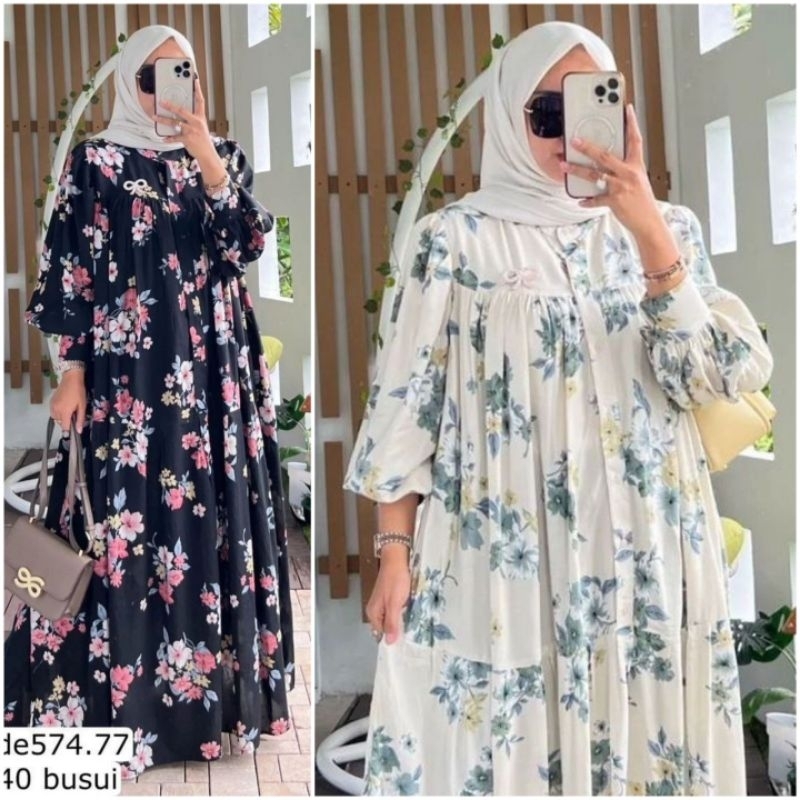 Jual Mezora DressBy Henifashion 0733Dress Muslim Terbaru Gamis Bunga