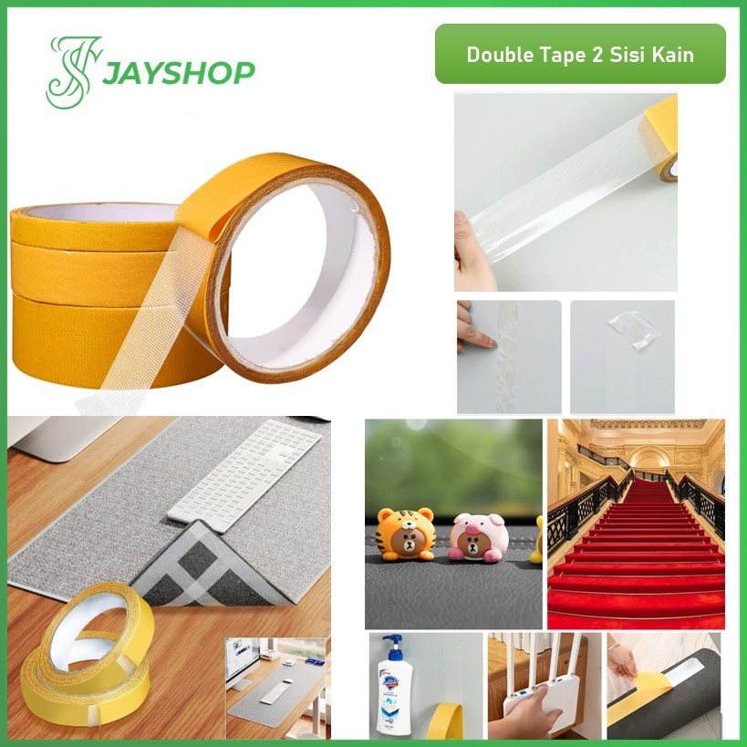 Jual Double Tape Kain 2 Sisi Lakban Solatip Double Tape Kain Kuning 2 ...