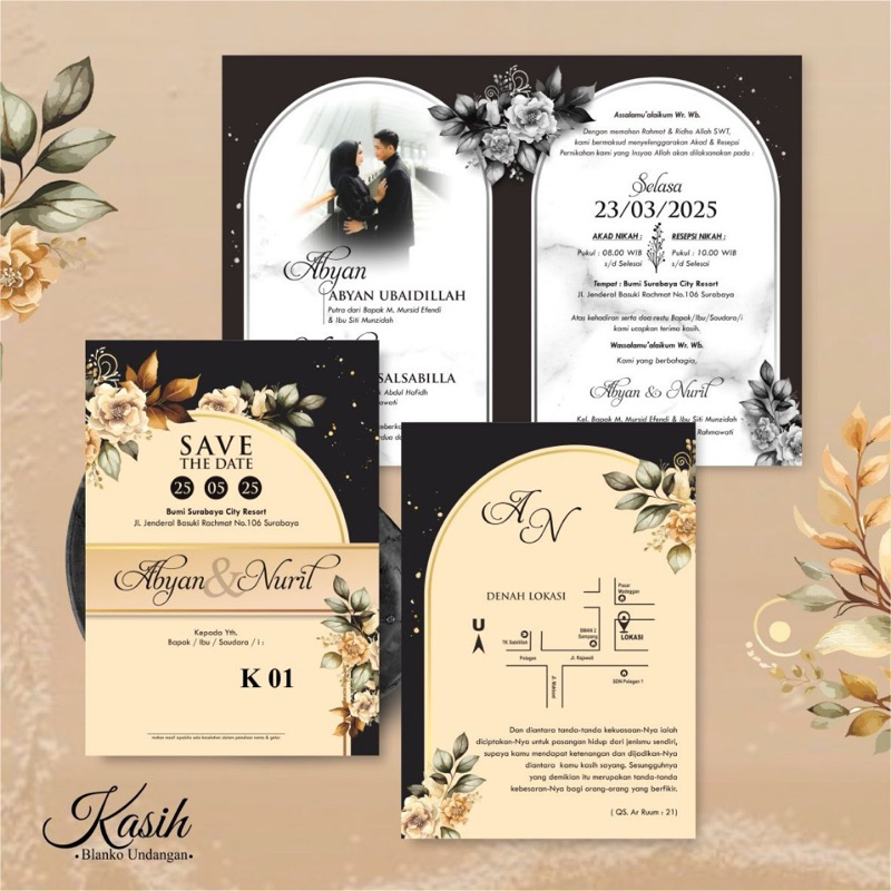 Jual [BISA COD] UNDANGAN PERNIKAHAN DESAIN TERBARU 2024 DESAIN ELEGANT