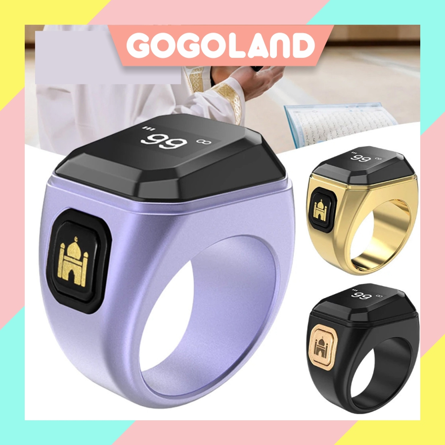 IQIBLA Zikr Ring® – Anello Intelligente Con Contatore Tasbih E App Muslimana, Oro Rosa, Misura 20 Mm