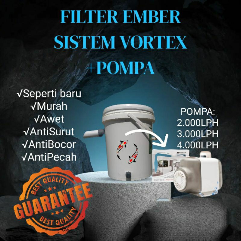 Jual Filter Ember Kolam ikan koi VORTEX SYSTEM indoor outdoor PENJERNIH ...
