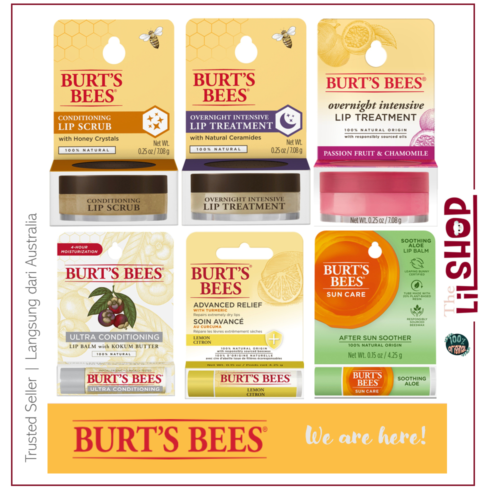 Jual Burt's Bees Lip Treatment & Lip Scrub (7.08g) Shopee Indonesia