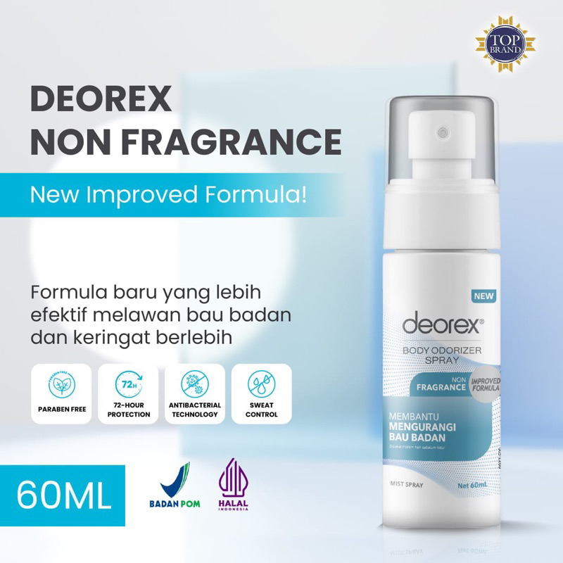 Jual Deorex Body Odorizer Spray 60ml Series For Men Musk Extra Whitening Non Fragrance 9048