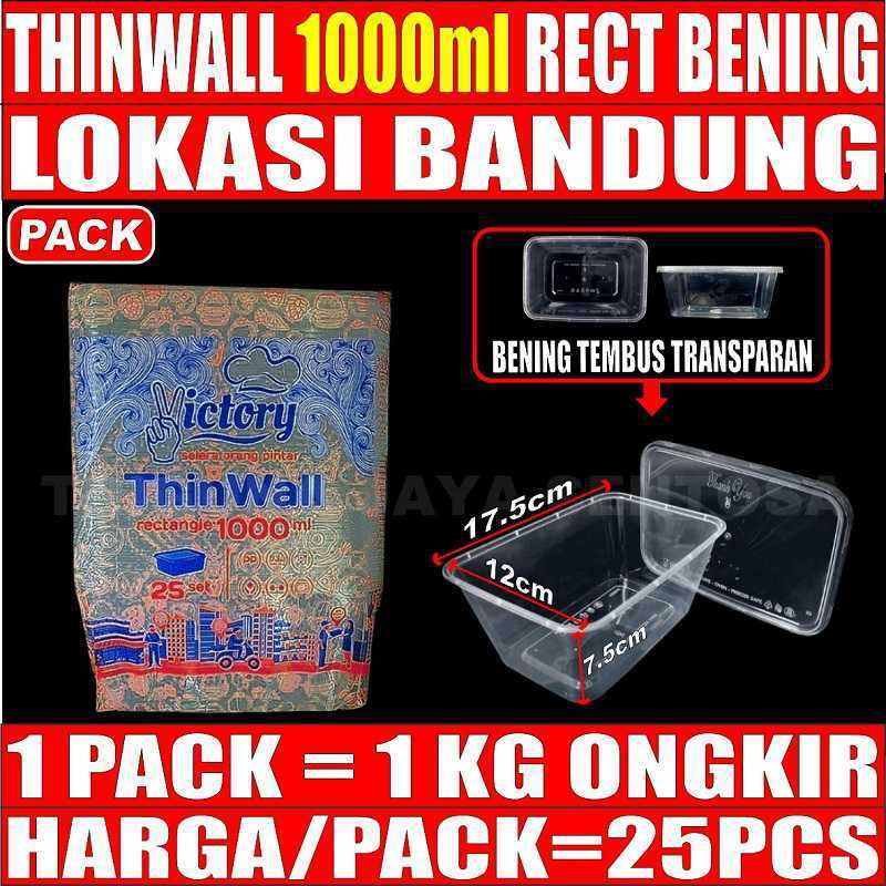 Jual Thinwall Rectangle 200ml 500ml 650ml 750ml 1000ml Pack Plastik