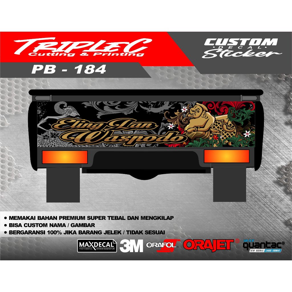 Jual Stiker Decal Pintu Belakang Pick Up L Granmax New Carry Traga T Ss Futura Bisa