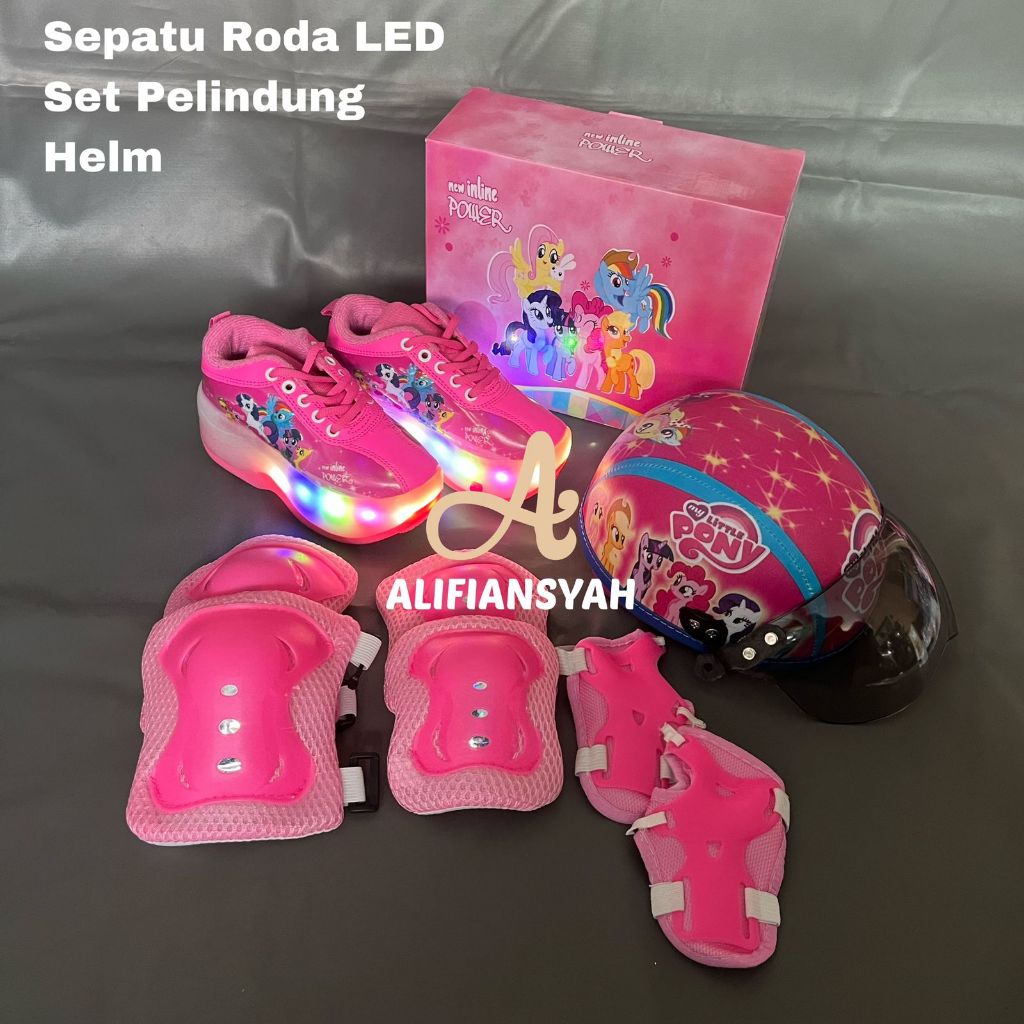 Jual Sepatu Roda Anak Karakter 2in1 Fullset Pelindung dan Helm Model ...