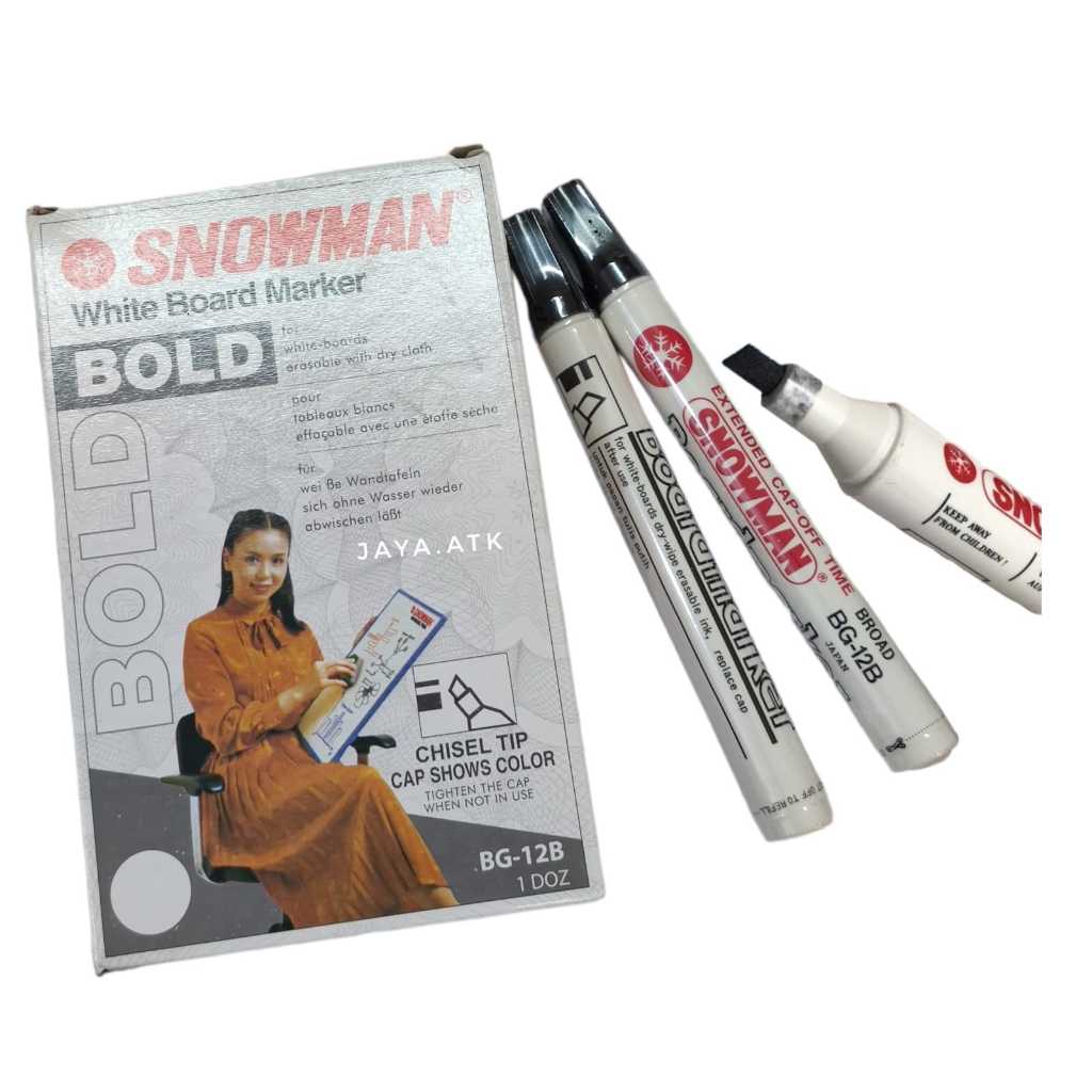 Jual SPIDOL WHITEBOARD CHISEL SNOWMAN BG-12B UJUNG PIPIH MIRING ...